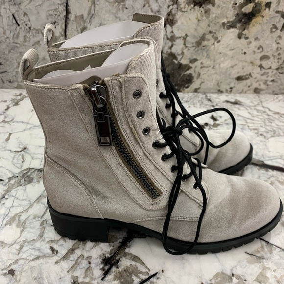 Dolce Vita silver velvet PATRIK combat boot sz 8 - Picture 2 of 9